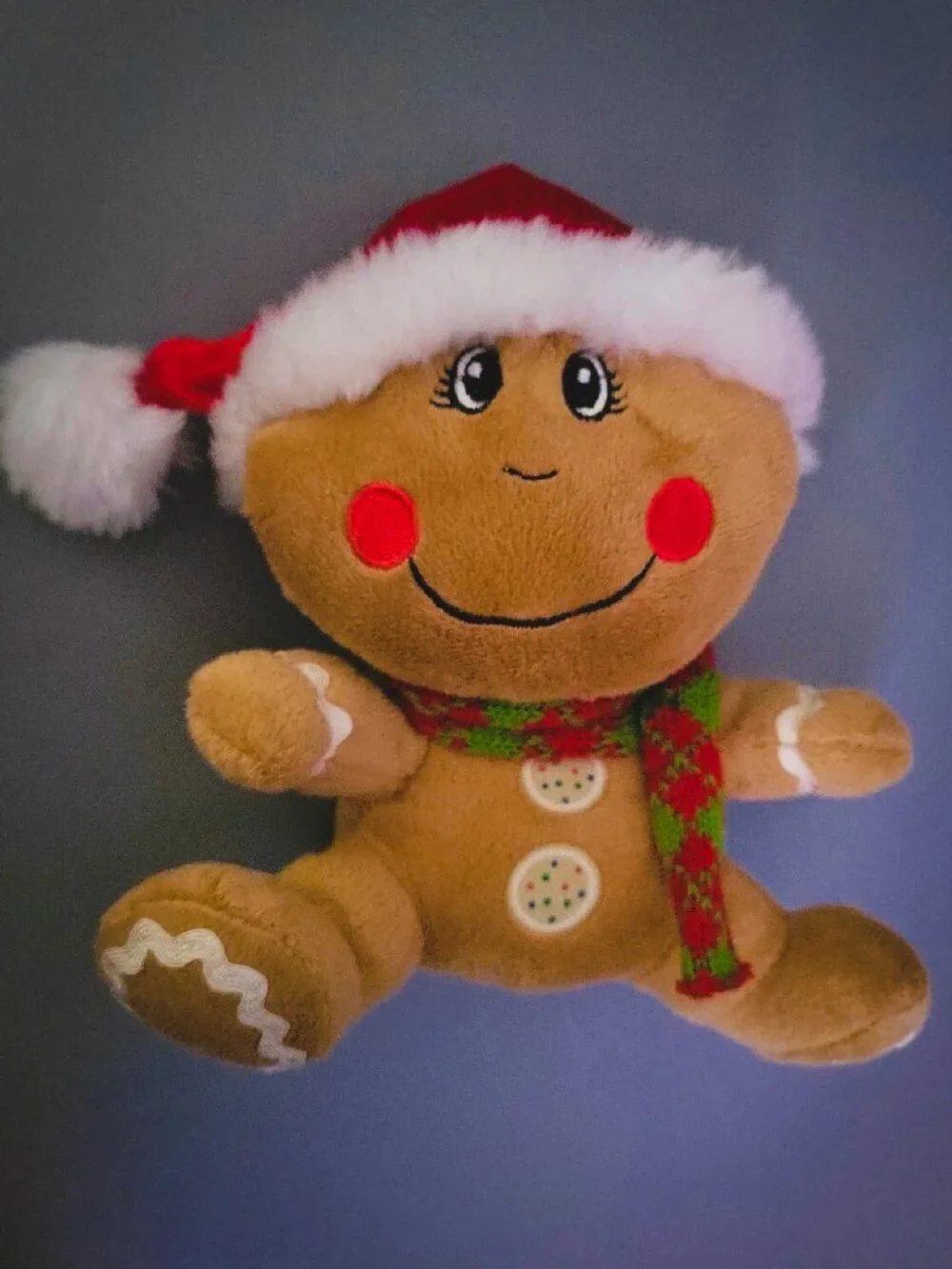 Gingerbread Man in Santa Hat Christmas Plush Dan Dee Collectors Choice
